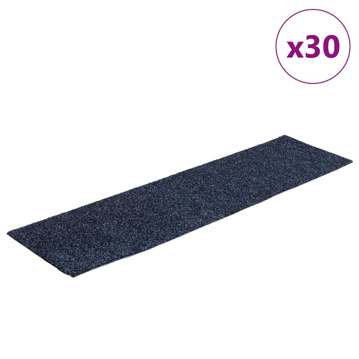 Covorașe autoadezive pentru scări, 30 buc., 76x20 cm, gri, albastru, dreptunghiulare WALTI