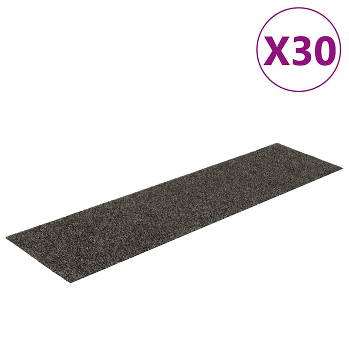 Covorașe autoadezive pentru scări, 30 buc., 76x20 cm, antracit, dreptunghiulare WALTI