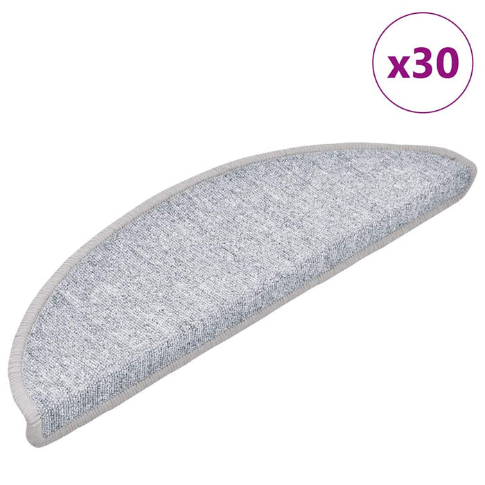 Covorașe pentru scări, 30 buc., 56x17x3 cm, gri deschis, semirotunde - WALTI WALTI