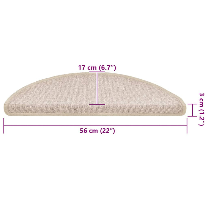 Covorașe scări, 30 buc., 56x17x3 cm, semirotunde, gri taupe WALTI