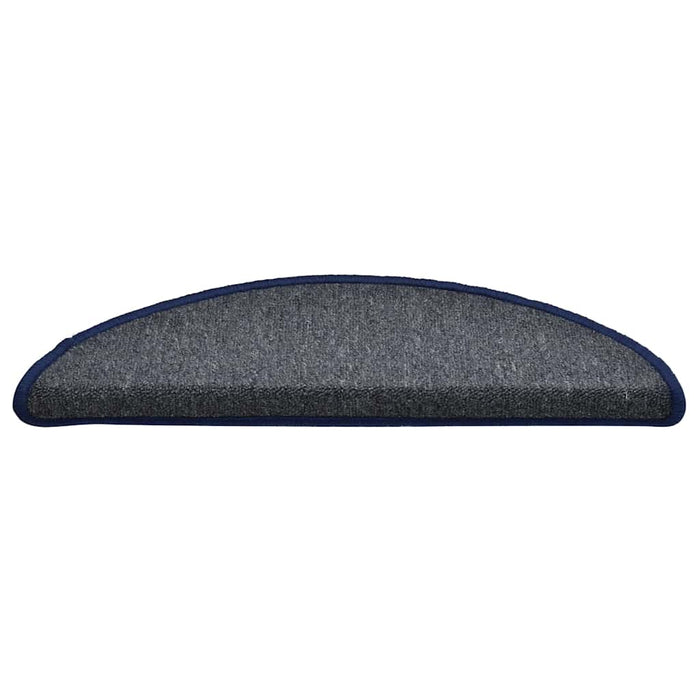 Covorașe pentru scări, 30 buc., 56x17x3 cm, gri închis și albastru, semirotunde - WALTI WALTI