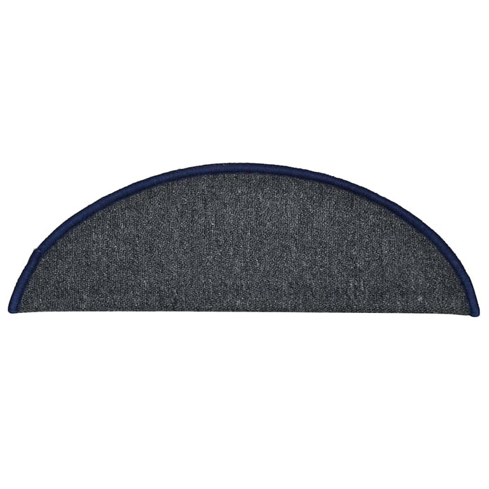 Covorașe pentru scări, 30 buc., 56x17x3 cm, gri închis și albastru, semirotunde - WALTI WALTI