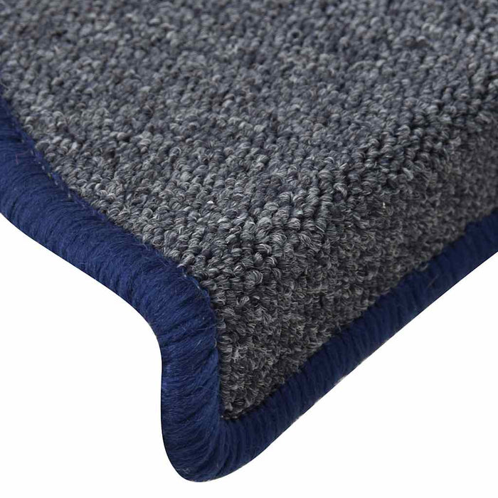 Covorașe pentru scări, 30 buc., 56x17x3 cm, gri închis și albastru, semirotunde - WALTI WALTI