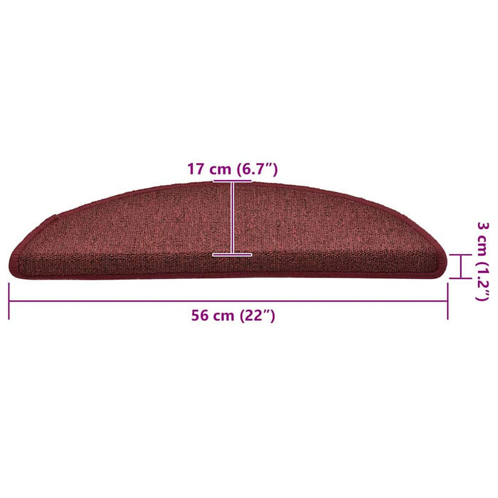 Covorașe scară 30 buc roșu 56x17x3 cm WALTI