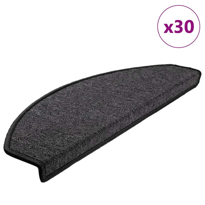 Covorașe pentru scări, 30 buc., 65x24x4 cm, antracit, semirotunde, mari - WALTI WALTI