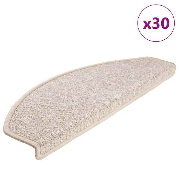 Covorașe pentru scări, 30 buc., 65x24x4 cm, semirotunde, maro taupe, mari WALTI