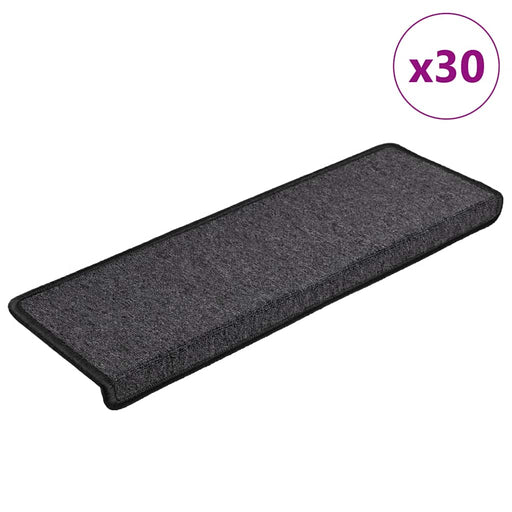 Covorașe pentru scări, 30 buc., 65x21x4 cm, antracit, cu margini dreptunghiulare - WALTI WALTI