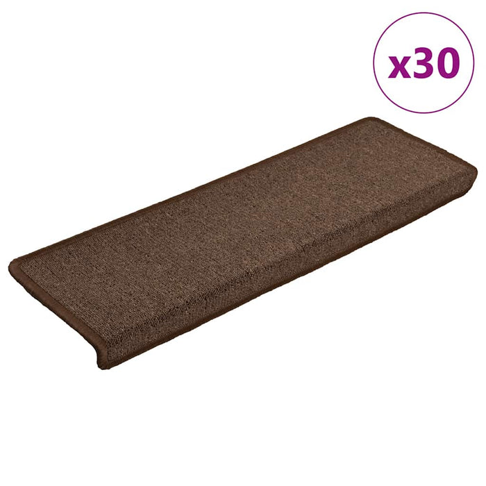 Covorașe pentru scări, 30 buc., 65x21x4 cm, maro cafea, margini dreptunghiulare - WALTI WALTI