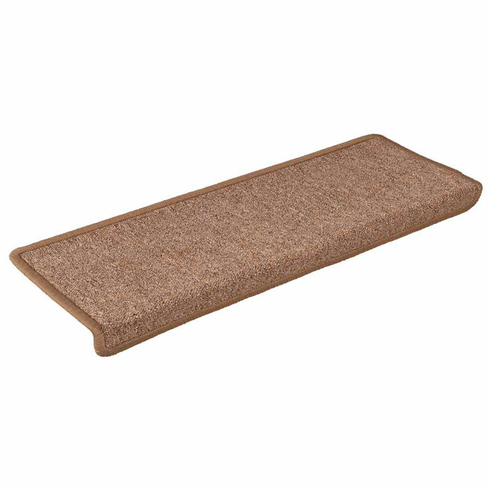 Covorașe pentru scări, 30 buc., 65x21x4 cm, maro, cu margini dreptunghiulare WALTI