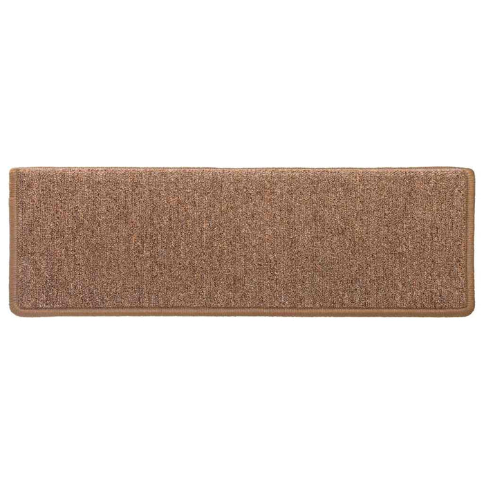 Covorașe pentru scări, 30 buc., 65x21x4 cm, maro, cu margini dreptunghiulare WALTI