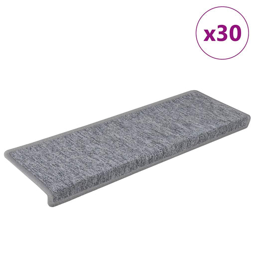 Covorașe pentru scări, 30 buc., 65x21x4 cm, gri deschis, cu margini dreptunghiulare - WALTI WALTI
