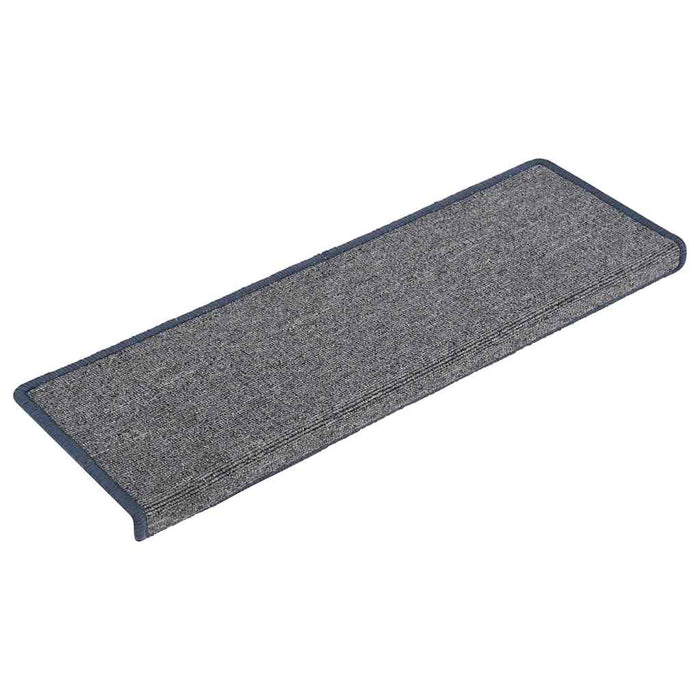 Covorașe pentru scări, 30 buc., 65x21x4 cm, gri deschis și albastru, cu margini dreptunghiulare WALTI