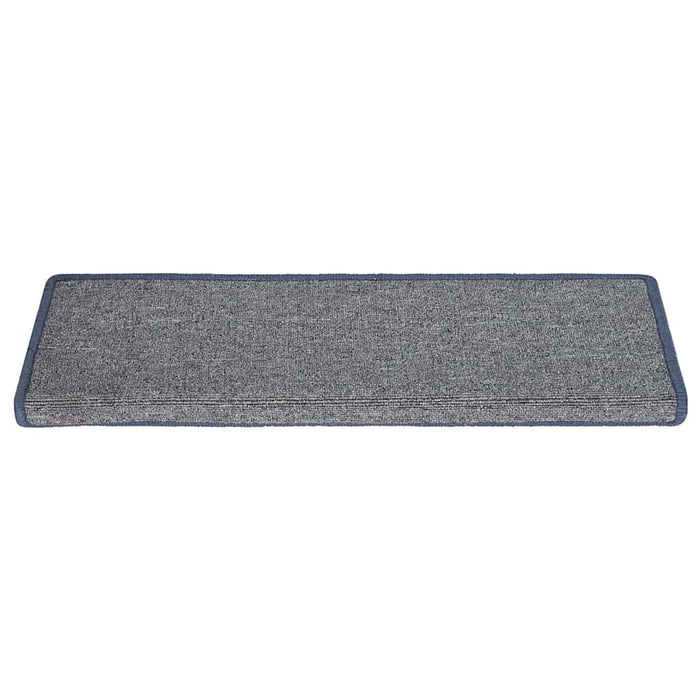 Covorașe pentru scări, 30 buc., 65x21x4 cm, gri deschis și albastru, cu margini dreptunghiulare WALTI