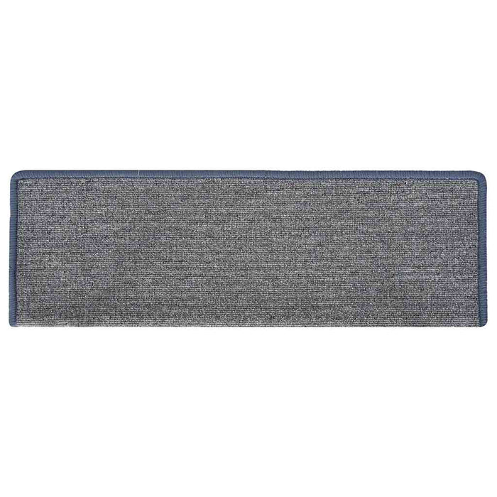 Covorașe pentru scări, 30 buc., 65x21x4 cm, gri deschis și albastru, cu margini dreptunghiulare WALTI