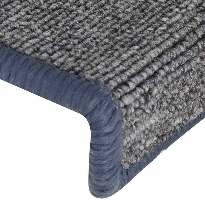 Covorașe pentru scări, 30 buc., 65x21x4 cm, gri deschis și albastru, cu margini dreptunghiulare WALTI