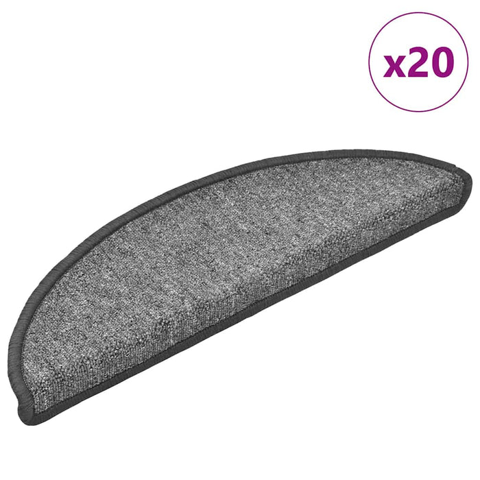Covorașe pentru scări, 20 buc., 56x17x3 cm, gri închis, semirotunde - WALTI WALTI