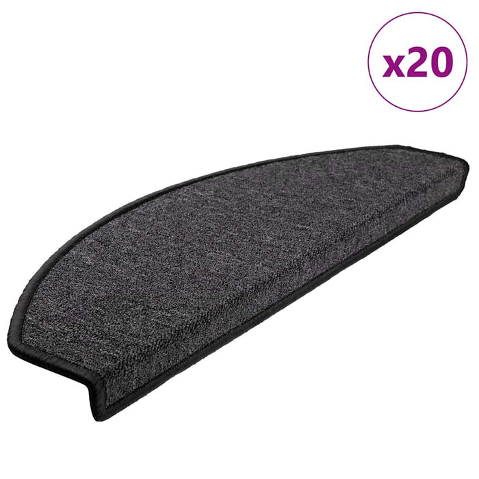 Covorașe pentru scări, 20 buc., 65x24x4 cm, antracit, semirotunde, mari - WALTI WALTI
