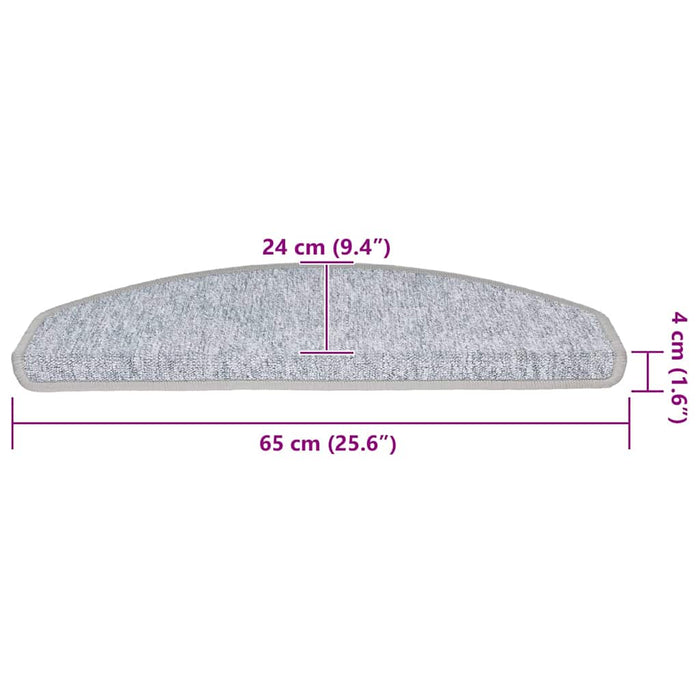Covorașe pentru scări, 20 buc., 65x24x4 cm, gri deschis, semirotunde, mari - WALTI WALTI