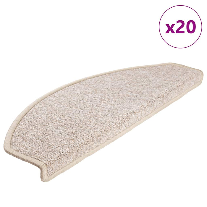 Covorașe pentru scări, 20 buc., 65x24x4 cm, semirotunde, taupe, mari WALTI