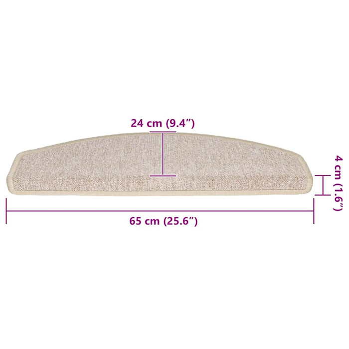 Covorașe pentru scări, 20 buc., 65x24x4 cm, semirotunde, taupe, mari WALTI