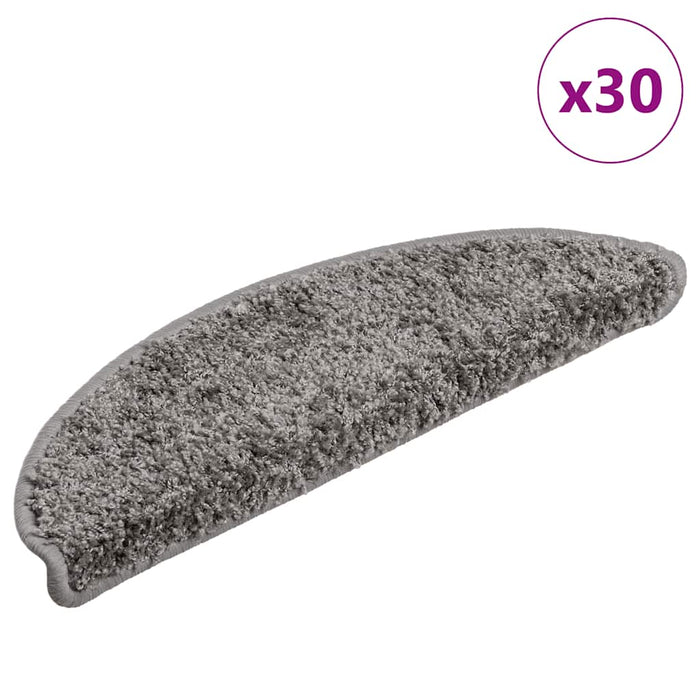 Covorașe pentru scări, 30 buc., 56x17x3 cm, gri, semirotunde - WALTI WALTI