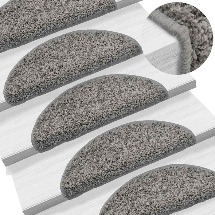 Covorașe pentru scări, 30 buc., 56x17x3 cm, gri, semirotunde - WALTI WALTI