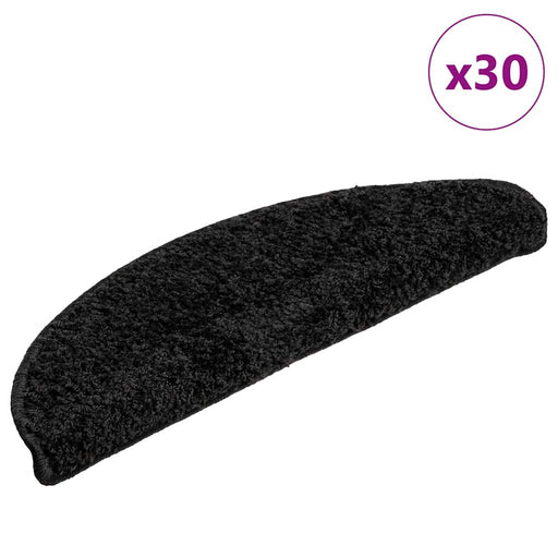 Covorașe pentru scări, 30 buc., 56x17x3 cm, negre, semirotunde - WALTI WALTI