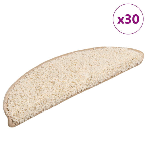 Covorașe pentru scări, 30 buc., 56x17x3 cm, crem, semirotunde - WALTI WALTI