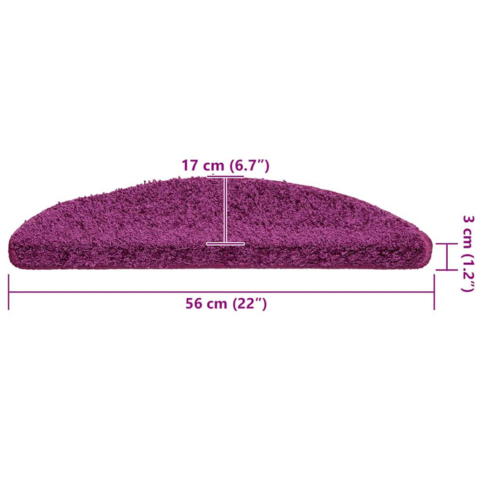 Covorașe scări, 30 buc., 56x17x3 cm, violet, semirotunde - WALTI WALTI