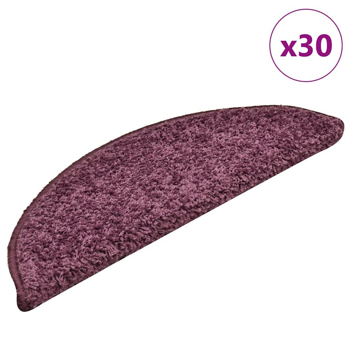 Covorașe pentru scări, 30 buc., 56x17x3 cm, violet închis, semirotunde - WALTI WALTI