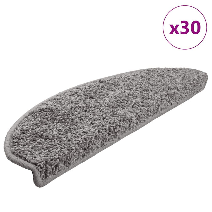 Covorașe pentru scări, 30 buc., 65x21x4 cm, gri, semirotunde, mari - WALTI WALTI