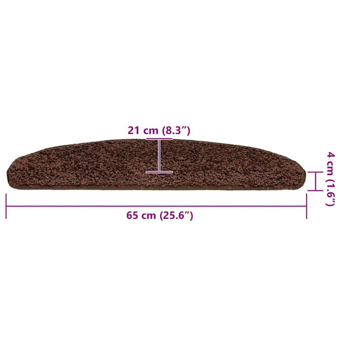 Covorașe pentru scări, 30 buc., 65x21x4 cm, maro, semirotunde, mari - WALTI WALTI