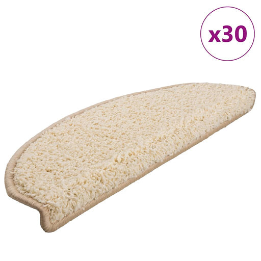 Covorașe pentru scări, 30 buc., 65x21x4 cm, crem, semirotunde, mari - WALTI WALTI