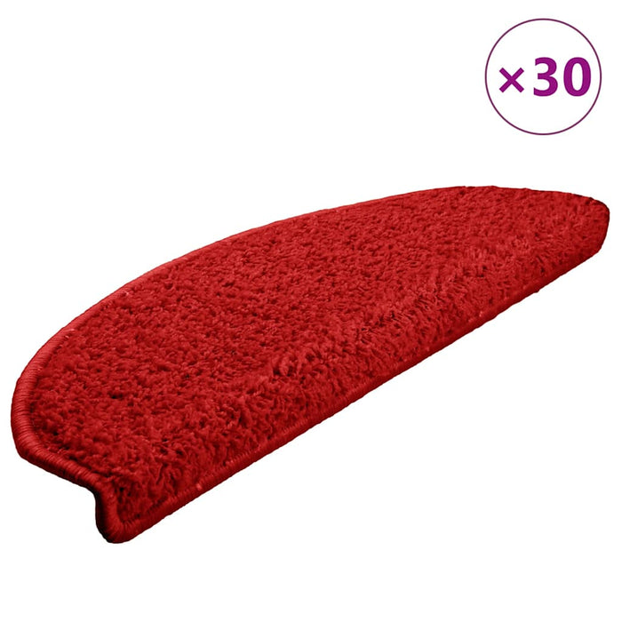 Covorașe pentru scări, 30 buc., 65x21x4 cm, roșii, semirotunde, mari - WALTI WALTI