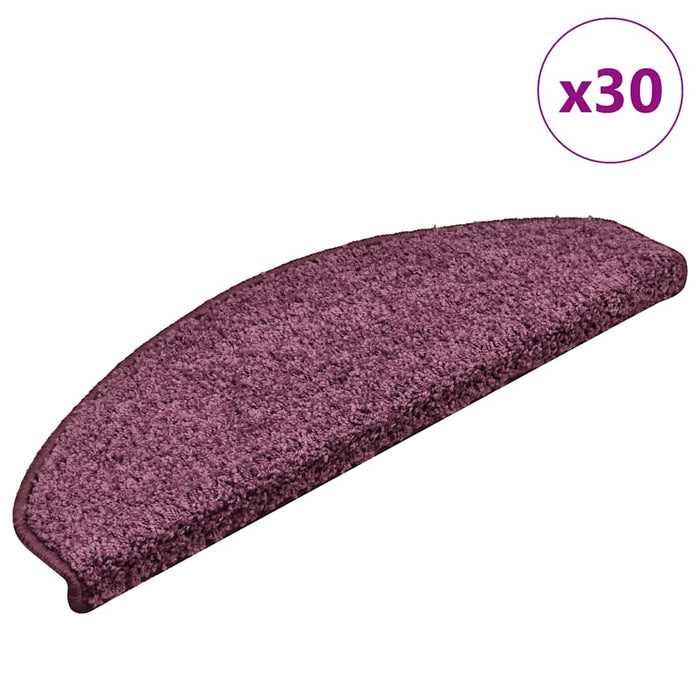 Covorașe scări, 30 buc., 65x21x4 cm, violet închis, semirotunde, mari - WALTI WALTI
