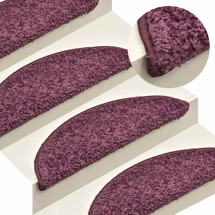 Covorașe scări, 30 buc., 65x21x4 cm, violet închis, semirotunde, mari - WALTI WALTI