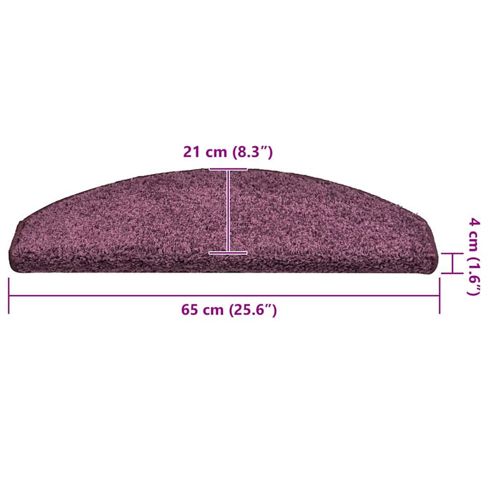 Covorașe scări, 30 buc., 65x21x4 cm, violet închis, semirotunde, mari - WALTI WALTI