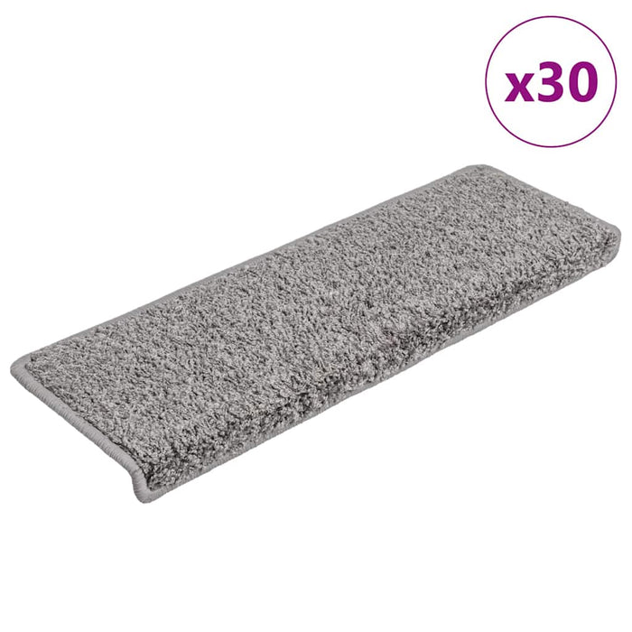 Covorașe pentru scări, 30 buc., 65x21x4 cm, gri, cu margini dreptunghiulare WALTI
