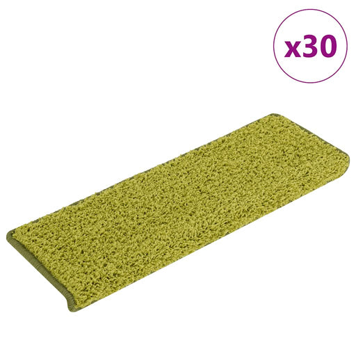 Covorașe pentru scări, 30 buc., 65x21x4 cm, margini dreptunghiulare verzi - WALTI WALTI