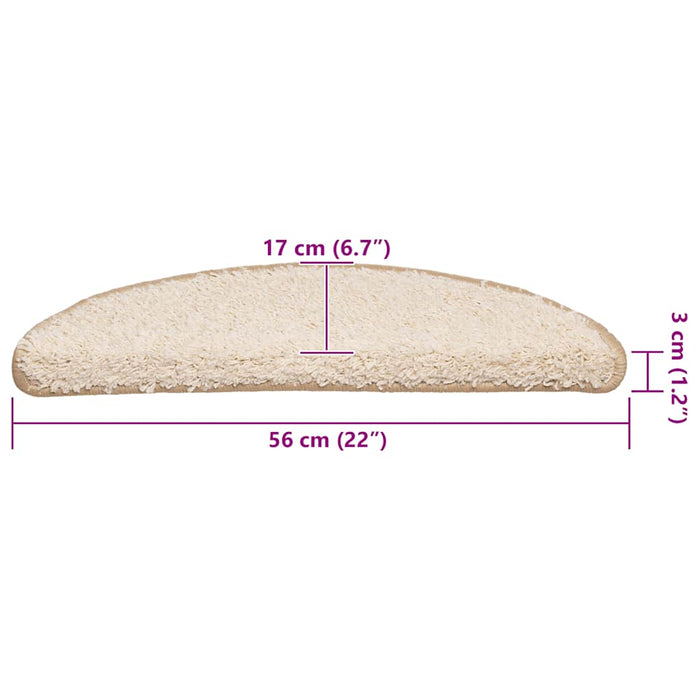 Covorașe pentru scări, 20 buc., 56x17x3 cm, crem, semirotunde - WALTI WALTI
