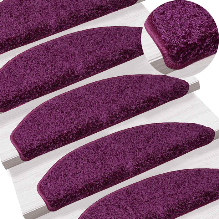 Covorașe scări, 20 buc., 65x21x4 cm, violet, semirotunde, mari WALTI