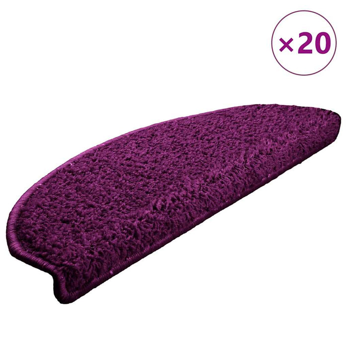 Covorașe scări, 20 buc., 65x21x4 cm, violet, semirotunde, mari WALTI