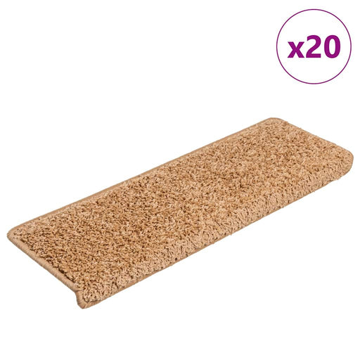 Covorașe pentru scări, 20 buc., 65x21x4 cm, bej, cu margini dreptunghiulare - WALTI WALTI