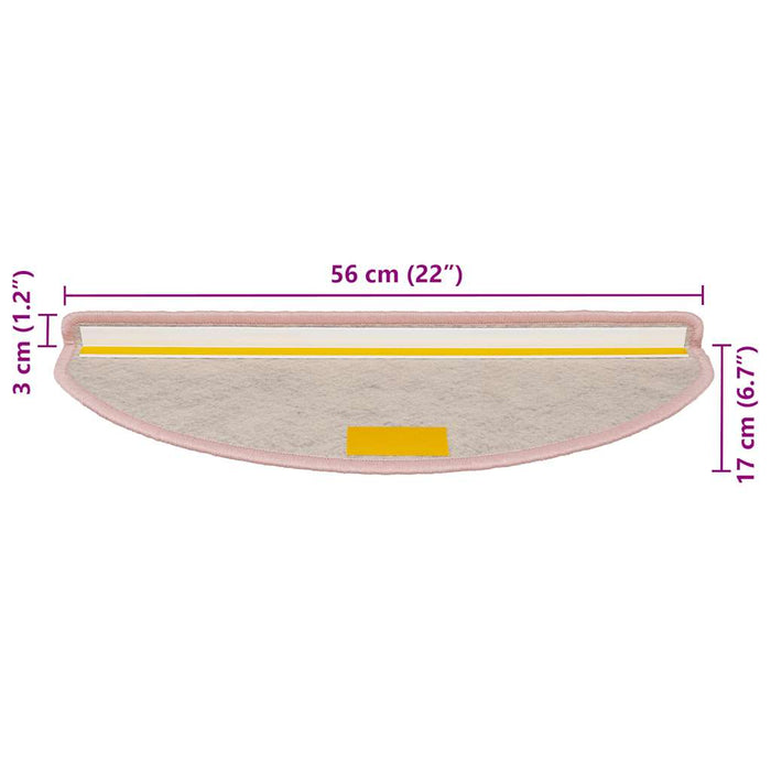 Covorașe scări autoadezive 30 buc. roșu, 56x17x3cm aspect sisal WALTI