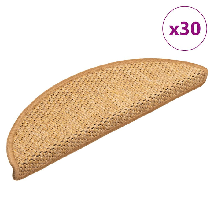 Covorașe scară autoadezive aspect sisal 30 buc 56x17x3 cm sisal - WALTI WALTI