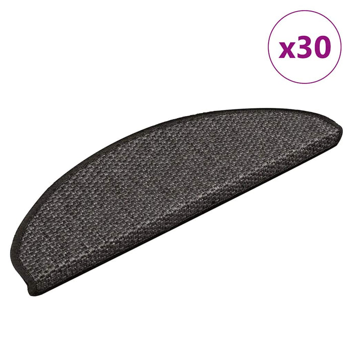 Covorașe scări autoadezive, 30 buc. antracit 65x21x4 cm sisal - WALTI WALTI