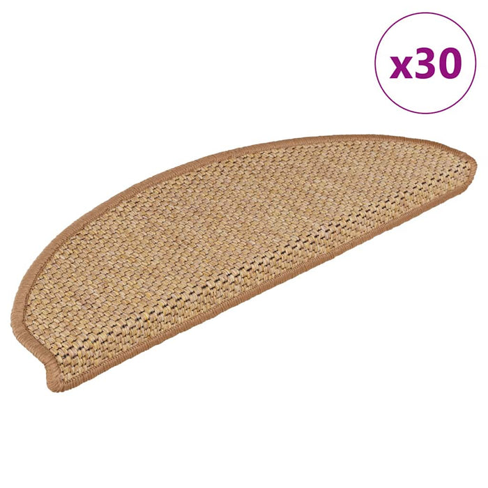 Covorașe scară autoadezive aspect sisal 30 buc 65x21x4 cm sisal WALTI