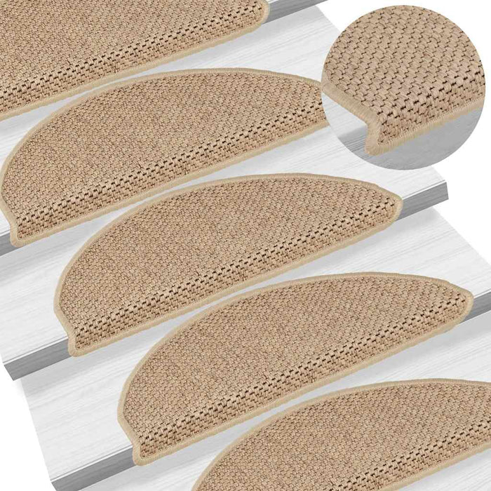 Covorașe scări autoadezive 30buc nisipiu 65x21x4cm aspect sisal - WALTI WALTI