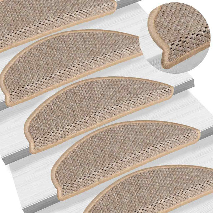 Covorașe scări autoadezive 30 buc. bej deschis 65x21x4 cm sisal - WALTI WALTI