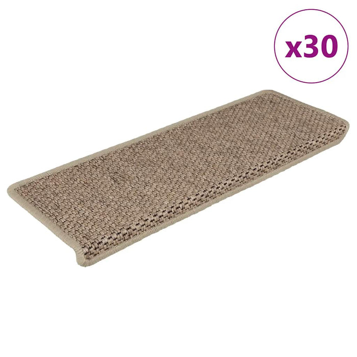 Covorașe scări autoadezive 30buc nisipiu 65x21x4cm aspect sisal WALTI